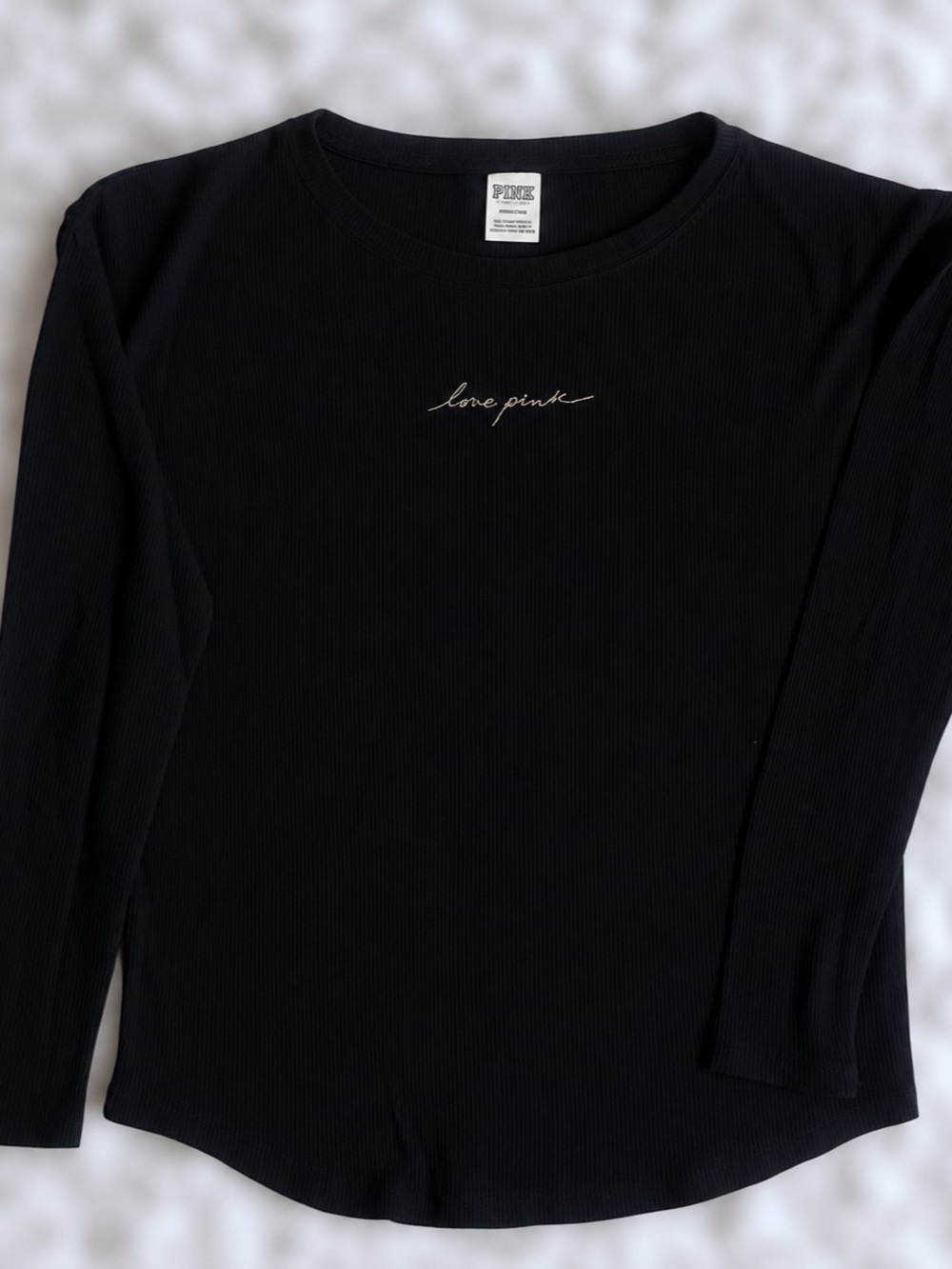 Victoria's Secret PINK Waffle ribbed knit Long Sleeve Shirt